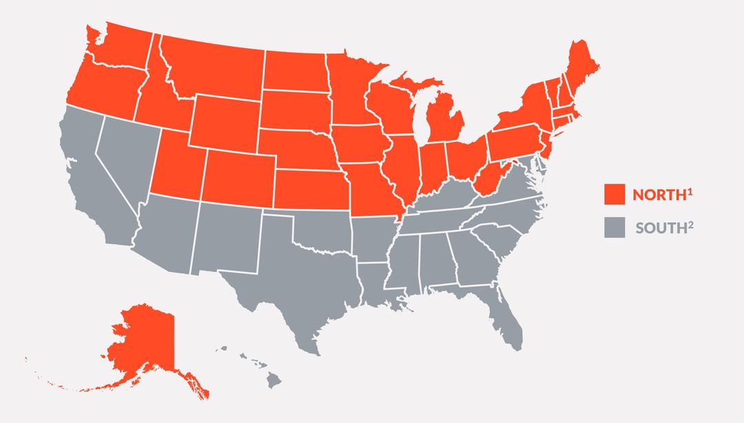 A map of the United States.