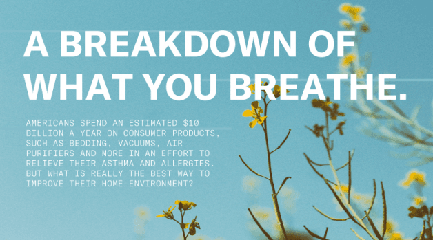 Infographic with text "A breakdown of what you breathe."